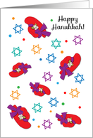 Hanukkah for red hat friends, Star of David card