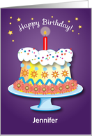 Custom Name Birthday for Surrogate Mother, cake card
