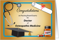 Congrats, Passing Board Exams, DO, diploma, stethoscope card