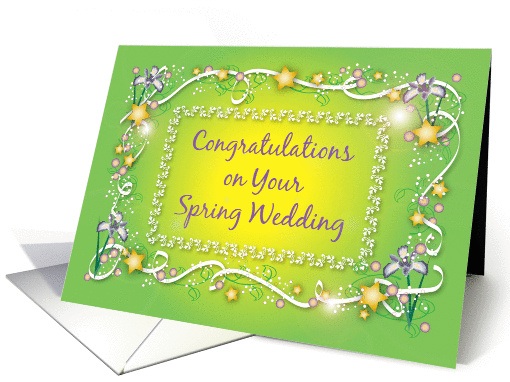 Congrats, Spring Wedding, iris, stars card (1411852)