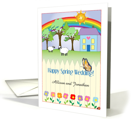 Custom Congrats, Spring Wedding, folk art theme card (1411880)