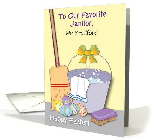 Easter for a Janitor, bucket, suds, eggs card (1413314)