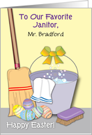 Easter for a Janitor, bucket, suds, eggs card