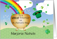 Custom Name St Patrick’s Day for volunteer card