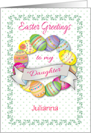 Custom Name Easter Like a Daughter Egg Wreath card