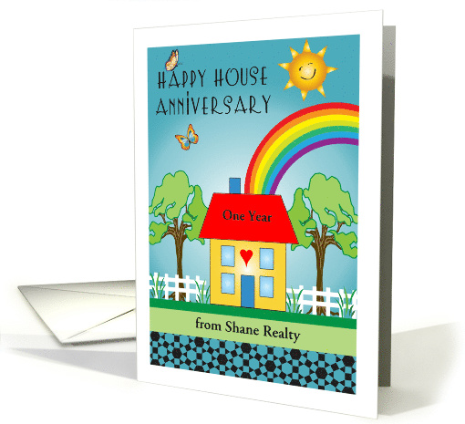 Happy House Anniversary custom year & realtor name card (1420418)