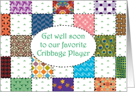 Get well, cribbage player, surgery, quilt card