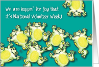 Nat. Volunteer Week, jumping frogs card