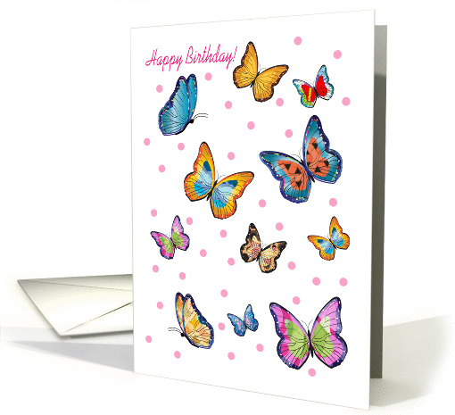 Happy Birthday to lady from Departed, butterflies card (1426764)