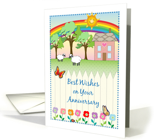 Anniversary Wishes from Departed, country scene card (1426906)