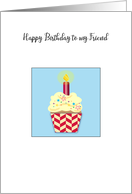 Birthday to Friend From Departed Cupcake card