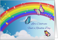 Nat. Find a Rainbow Day, April 3rd, butterflies card