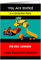 Custom Name Graduation Party Invitation, heavy equipment operator card