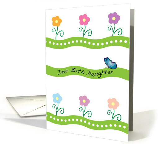 Thinking of You, Birth Daughter, flowers, butterfly card (1431428)
