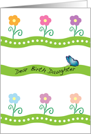 Thinking of You, Birth Daughter, flowers, butterfly card