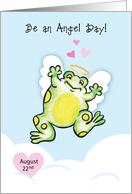 Be an Angel Day, Aug. 22nd, frog, hearts, clouds card