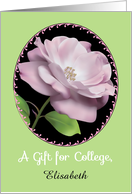 Custom Name Gift Card, pink digital rose card