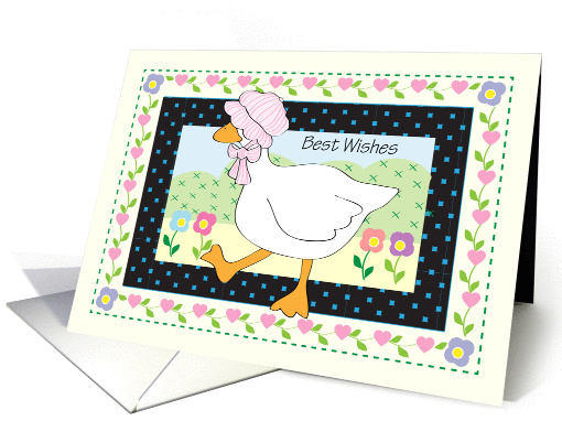 Best Wishes, Cradle Ceremony, goose, hearts card (1432638)