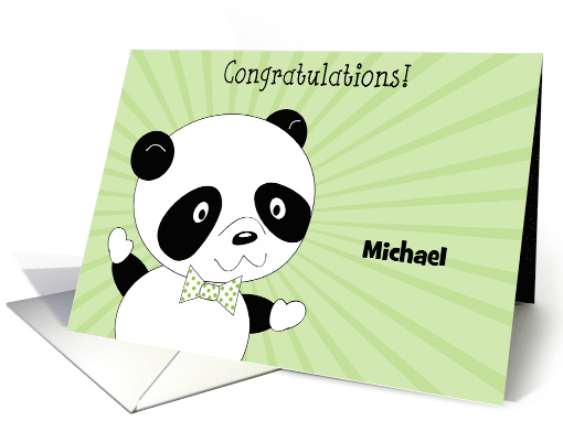 Custom Name Congratulations, panda card (1432706)