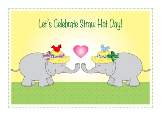 Straw Hat Day, May 15th, elephants, heart