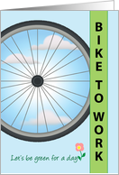Bike to Work Day, wheel, flower card