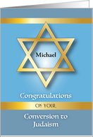 Custom Name Congrats, Conversion to Judaism, for him card