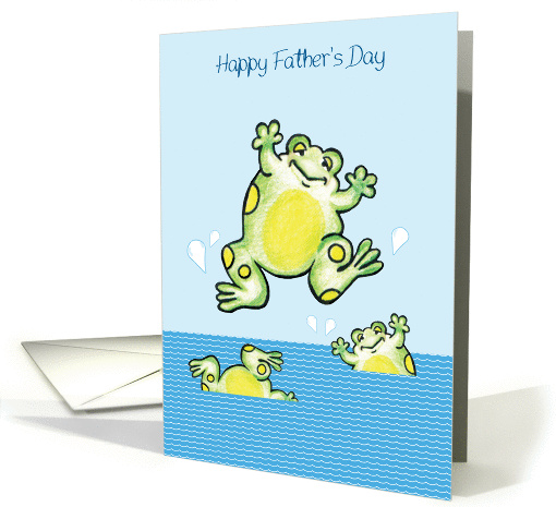 Father's Day, jumping frogs, water card (1434100)