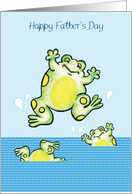 Father’s Day, jumping frogs, water card