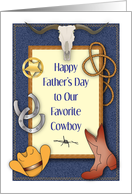 Father’s Day, Cowboy, western theme, hat, boot card