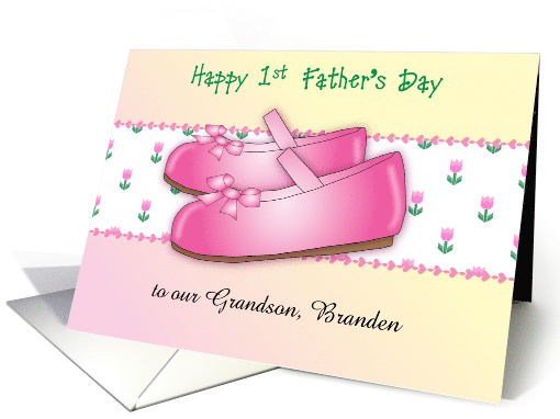 Custom Name First Father's Day, Grandson, baby girl card (1435822)