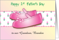 Custom Name First Father’s Day, Grandson, baby girl card