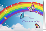 Grandparents Day, Sept. 11th, rainbow, butterflies card