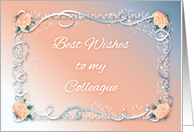 Congrats, Colleague’s Marriage, roses, ribbon card