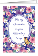 Congrats, Co-worker’s Marriage, flowers, butterfly card