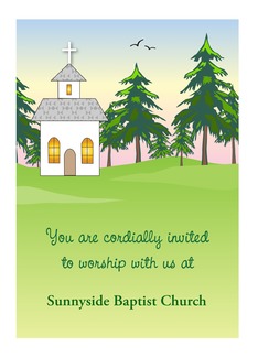 Custom Name Invitation to Church, worship