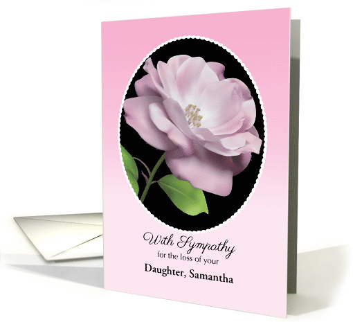 Custom Name Female any Relation, Sympathy, pink rose card (1439204)