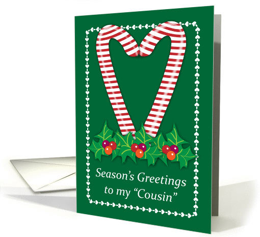 Christmas Like a Cousin, candy canes, holly card (1439314)