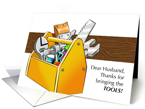 Thank you from cancer patient to husband, tools card (1439366)