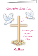 Custom Name Dedication Congrats, Granddaughter, doves card