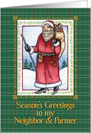 Season’s Greetings, Neighbor & Partner, Santa card