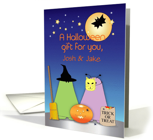 Custom Name Halloween Gift Card, costumes, aliens card (1442092)