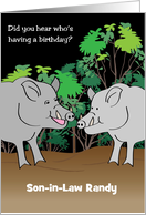 Custom Birthday for Boar Hunter Son-in-Law card
