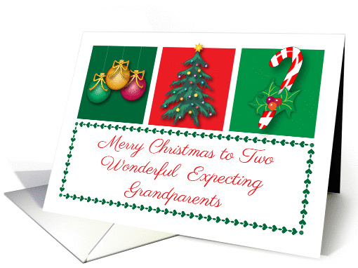 Christmas for Expecting Grandparents, tree, candy cane, card (1443684)