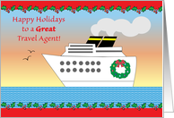 Happy Holidays for Travel Agent, cruise ship card