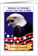 Custom Name, appointment to Eagle Scout Court of Honor card