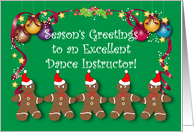 Season’s Greetings to Dance Instructor with Gingerbread Men card