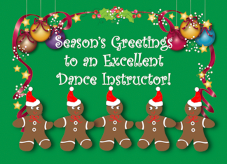Season's Greetings to Dance Instructor with Gingerbread Men