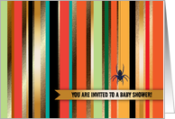 Baby Shower Invitation, Halloween theme, spider card