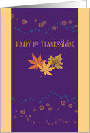1st Thanksgiving, autumn leaves card