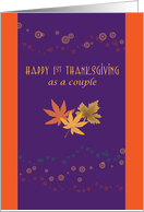 1st Thanksgiving as a couple, autumn leaves card